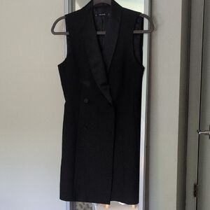 Elegant Black Tuxedo Dress